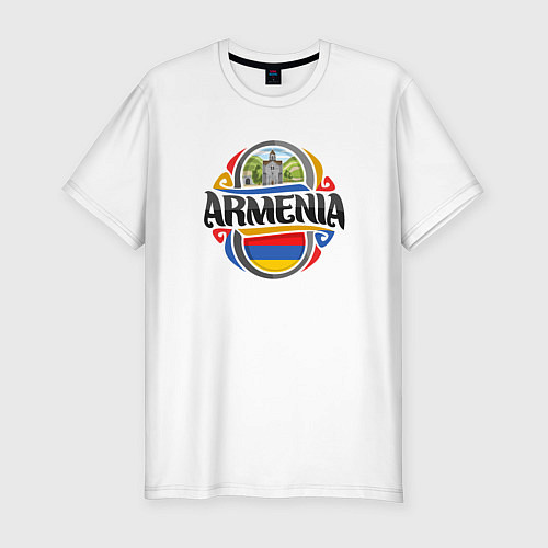 Мужская slim-футболка Великая Армения / Белый – фото 1