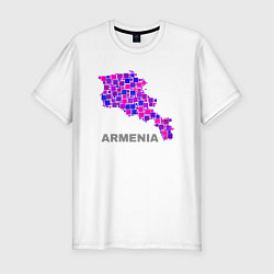 Футболка slim-fit Армения Armenia, цвет: белый