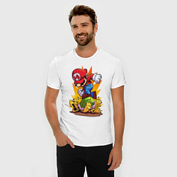 Футболка slim-fit Angry Mario, цвет: белый — фото 2