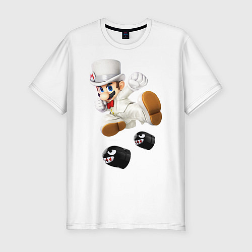 Мужская slim-футболка Mario / Белый – фото 1