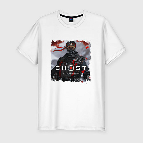 Мужская slim-футболка Ghost of Tsushima Призрак Цусима / Белый – фото 1