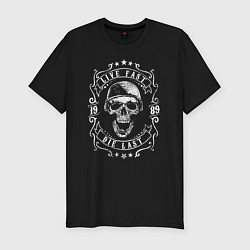Футболка slim-fit Череп в каске, цвет: черный