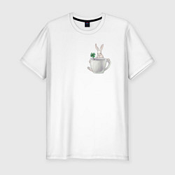 Мужская slim-футболка Заяц чайный
