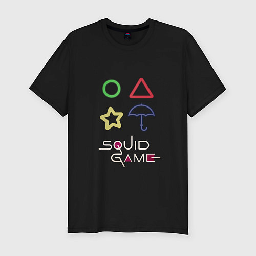 Мужская slim-футболка Игра сахарные соты Squid Game / Черный – фото 1