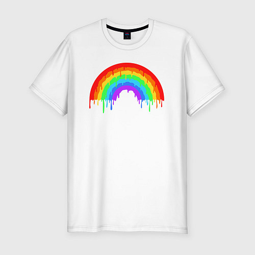 Мужская slim-футболка Colors of rainbow / Белый – фото 1