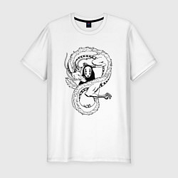 Мужская slim-футболка Бог Каонаси и Хаку Унесённые призраками