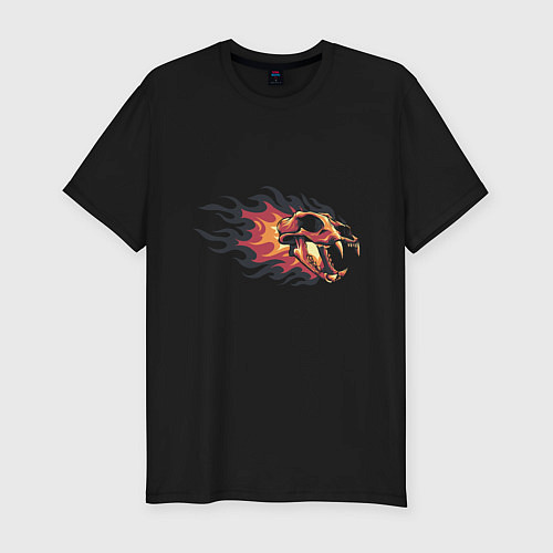 Мужская slim-футболка Fireskull / Черный – фото 1