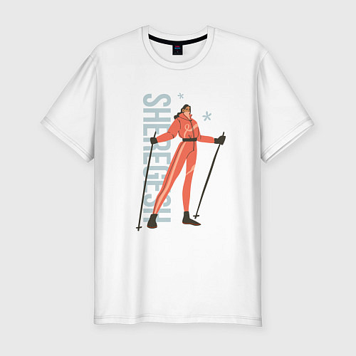 Мужская slim-футболка SHEREGESH GIRL / Белый – фото 1