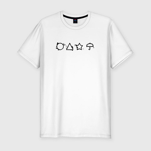Мужская slim-футболка Игра в кальмара / Белый – фото 1