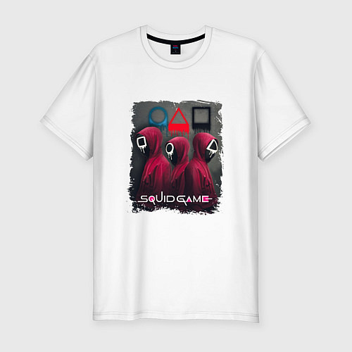Мужская slim-футболка Игра в кальмара: Стражи / Белый – фото 1