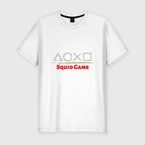 Мужская slim-футболка Play Squid Game / Белый – фото 1