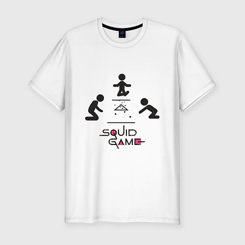 Мужская slim-футболка Марблc Squid Game / Белый – фото 1