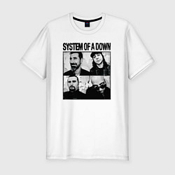 Футболка slim-fit Участники группы System of a Down, цвет: белый