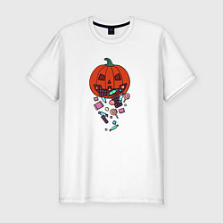 Футболка slim-fit Pumpkin Puke, цвет: белый