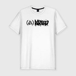 Футболка slim-fit Линкин Парк Лого ЧБ Рок Linkin Park, цвет: белый