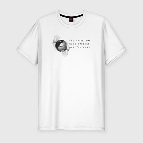 Мужская slim-футболка Вечность-это ни так / Белый – фото 1