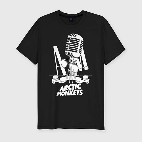 Мужская slim-футболка Arctic Monkeys, рок / Черный – фото 1