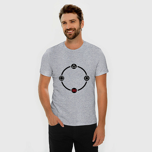 Мужская slim-футболка Squid Game Circle / Меланж – фото 3