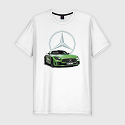 Футболка slim-fit Крутая мощная тачка - сar racing, цвет: белый