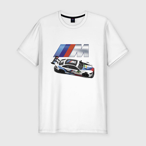 Мужская slim-футболка BMW Great Racing Team / Белый – фото 1