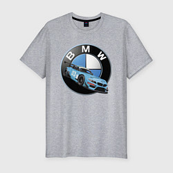 Футболка slim-fit BMW самая престижная марка автомобиля, цвет: меланж
