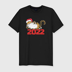 Мужская slim-футболка Романтичный тигр 2022