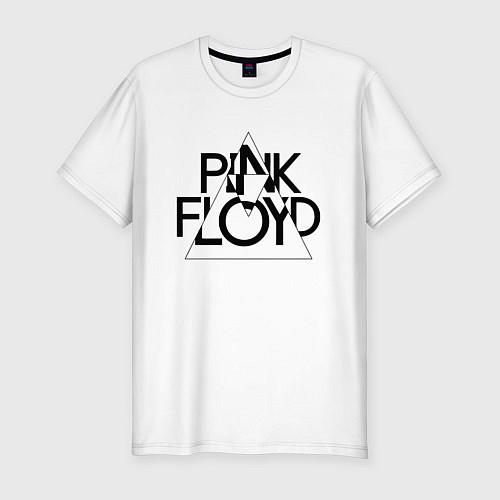 Мужская slim-футболка PINK FLOYD LOGO ПИНК ФЛОЙД / Белый – фото 1