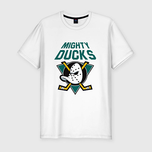 Мужская slim-футболка Анахайм Дакс, Mighty Ducks / Белый – фото 1