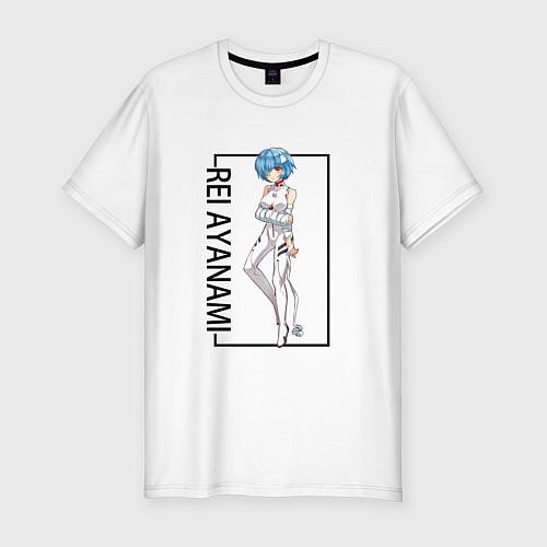 Мужская slim-футболка Рей Аянами Евангелион / Белый – фото 1