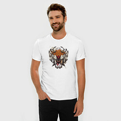 Футболка slim-fit Angry Tiger watercolor, цвет: белый — фото 2