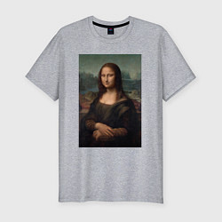 Мужская slim-футболка Леонардо да Винчи Мона Лиза дель Джокондо 1503-150