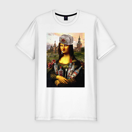 Мужская slim-футболка MONA LISA FROM RUSSIA / Белый – фото 1