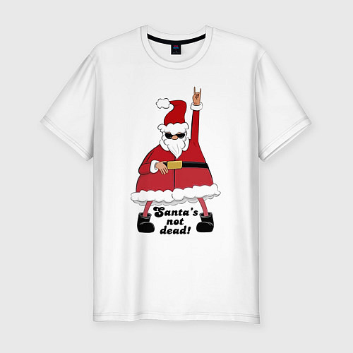 Мужская slim-футболка Santas not dead! / Белый – фото 1