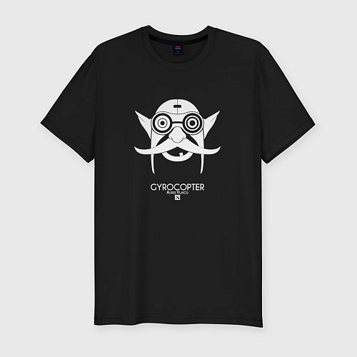 Мужская slim-футболка Aurel Vlaicu Гирокоптер из Доты 2 / Черный – фото 1
