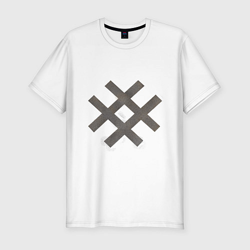 Мужская slim-футболка Орепей каменный / Белый – фото 1