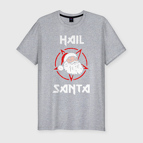 Мужская slim-футболка Hail Santa / Меланж – фото 1