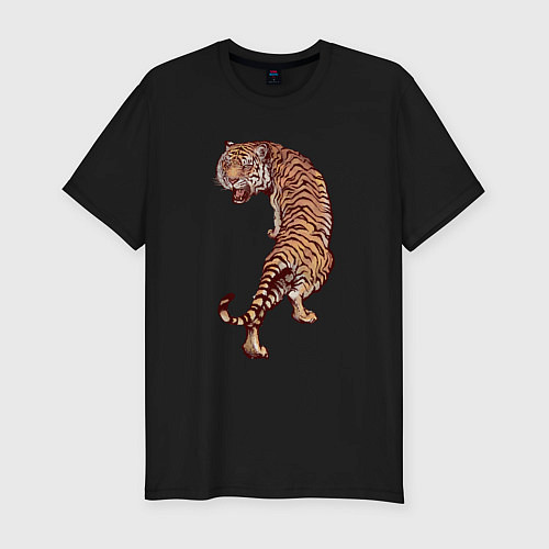 Мужская slim-футболка Год тигра Во всей красе / Черный – фото 1
