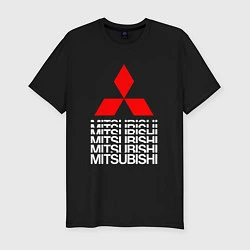 Футболка slim-fit MITSUBISHI МИЦУБИСИ МИТСУБИСИ МИЦУБИШИ LOGO STYLE, цвет: черный