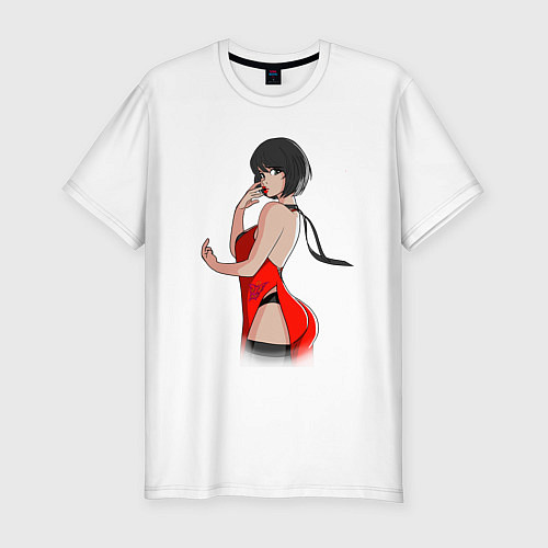 Мужская slim-футболка Ada Wong from Resident Evil / Белый – фото 1