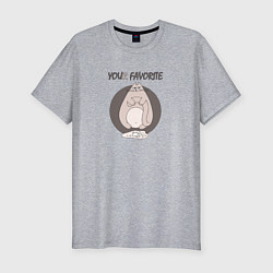 Мужская slim-футболка Прикольный сердитый кот