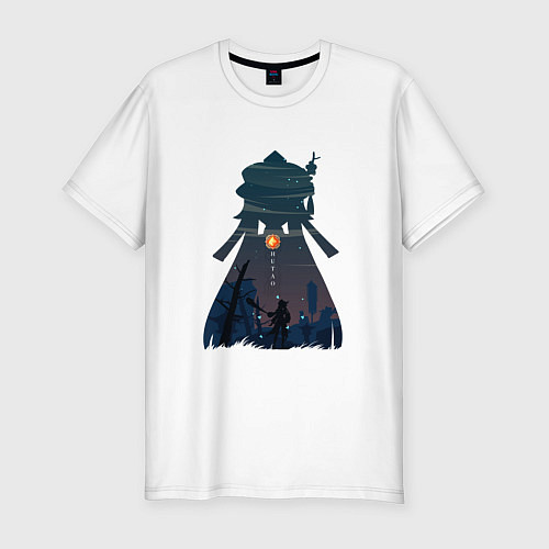 Мужская slim-футболка Hu Tao Ху Тао / Белый – фото 1