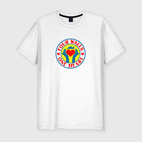Мужская slim-футболка Four Walls One Heart / Белый – фото 1
