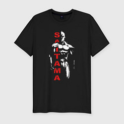 Футболка slim-fit Мощный Сайтама One Punch-Man, цвет: черный