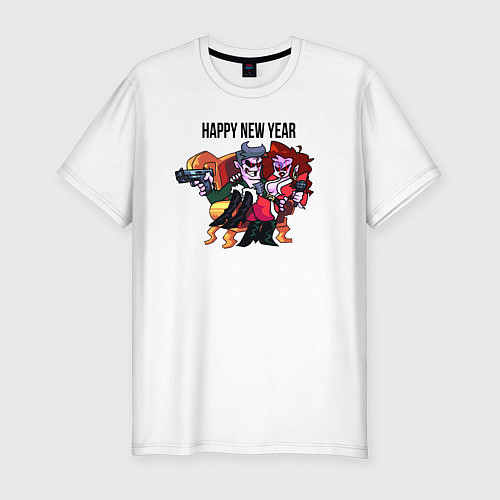 Мужская slim-футболка Happy New Year FNF / Белый – фото 1