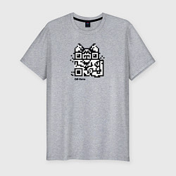 Футболка slim-fit QR-коте, цвет: меланж