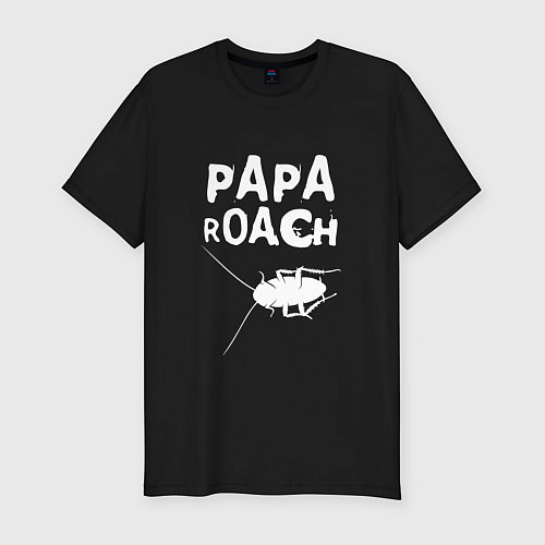 Мужская slim-футболка Papa roach Таракан / Черный – фото 1