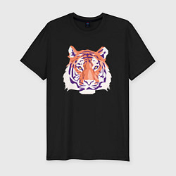 Мужская slim-футболка Тигра оранжевый