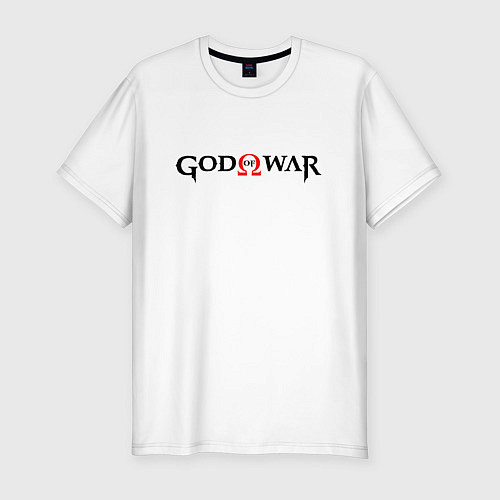 Мужская slim-футболка GOD OF WAR LOGO BLACK RED / Белый – фото 1