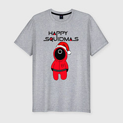 Футболка slim-fit HAPPY SQUIDMAS, цвет: меланж