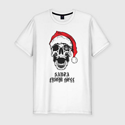 Футболка slim-fit Santa Claus from hell, цвет: белый